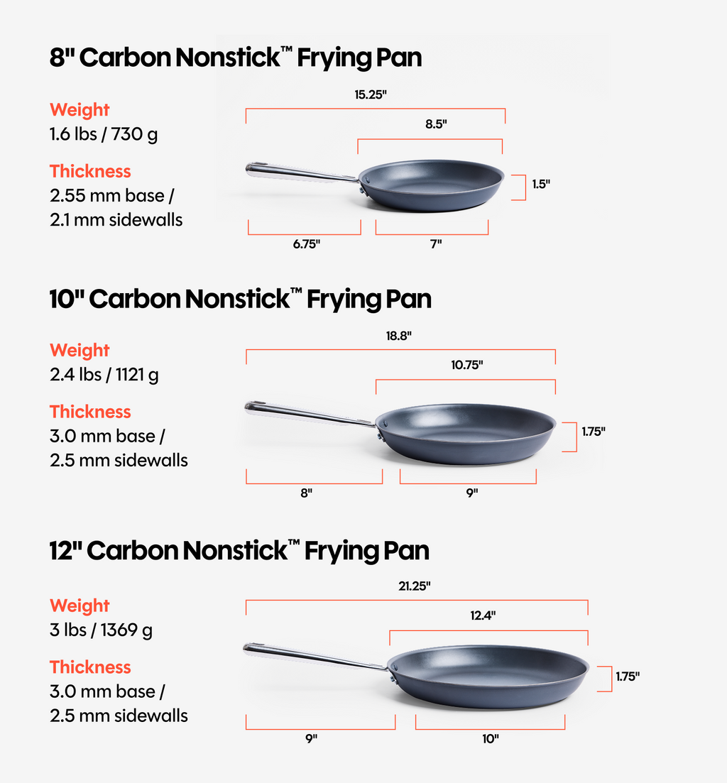 8" + 12" Carbon Nonstick™ Frying Pan