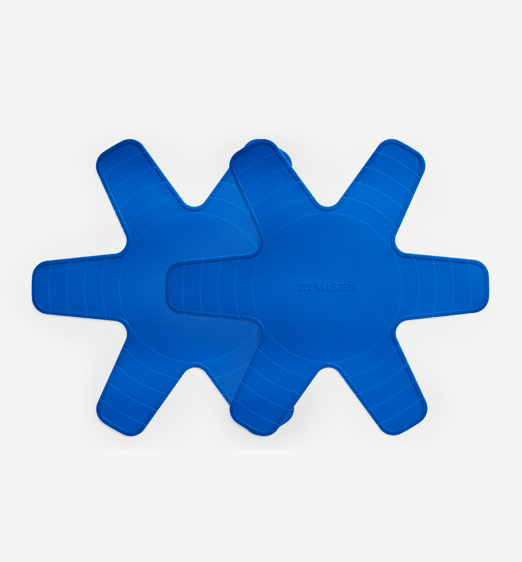 Misen blue silicone pan protectors set of two, star-shaped cookware separators