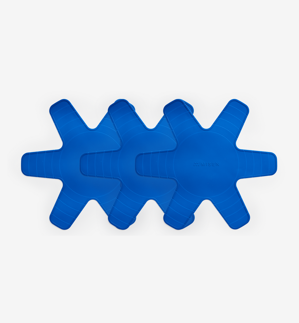 Misen blue silicone pan protectors set of two, star-shaped cookware dividers