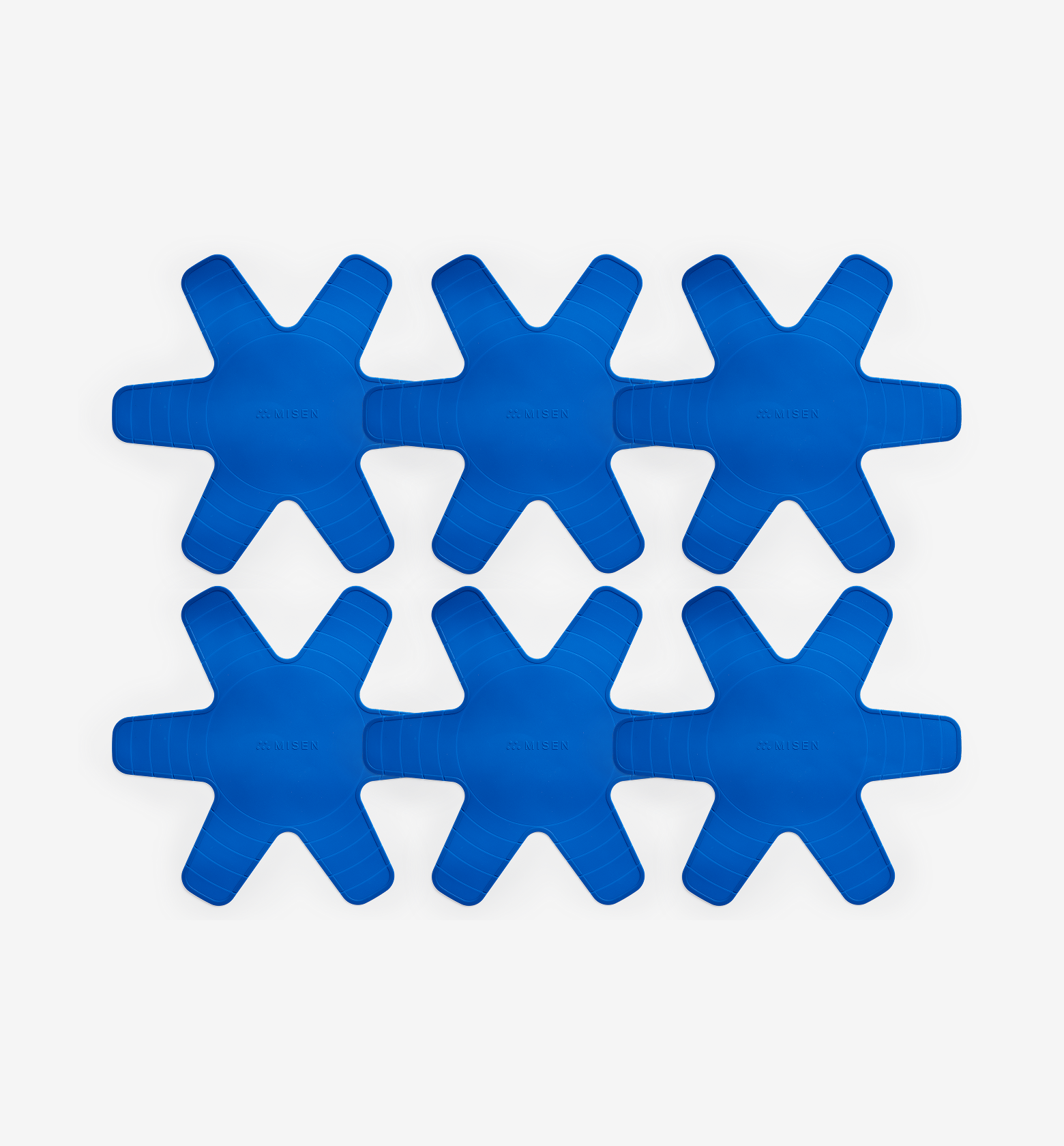 Misen blue silicone pan protectors set of 6 star-shaped cookware separators